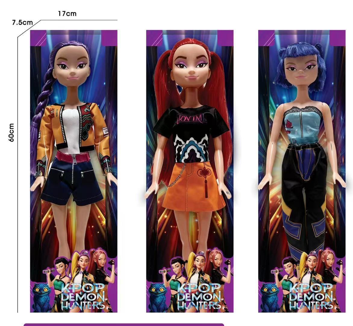 Conjunto de 3 Bonecas K-Pop Demon Hunters 60cm