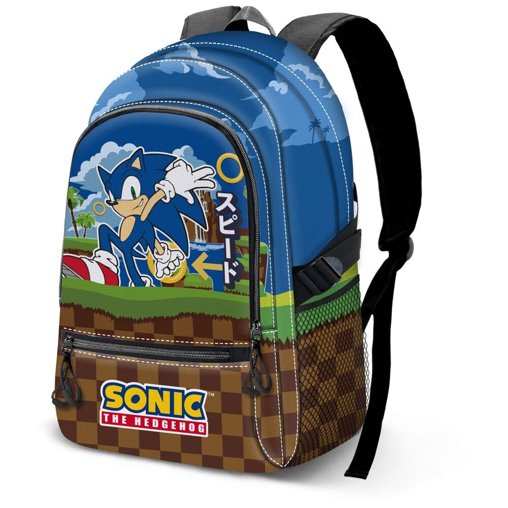 Mochila Greenhill Sonic the Hedgehog 44cm adaptável