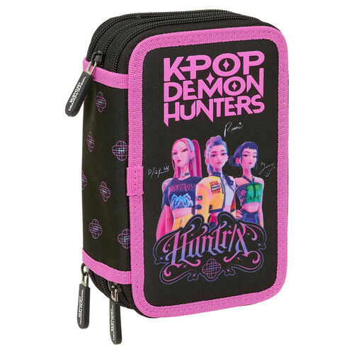 Estojo Triplo Negra K-POP Demon Hunters 37 peças