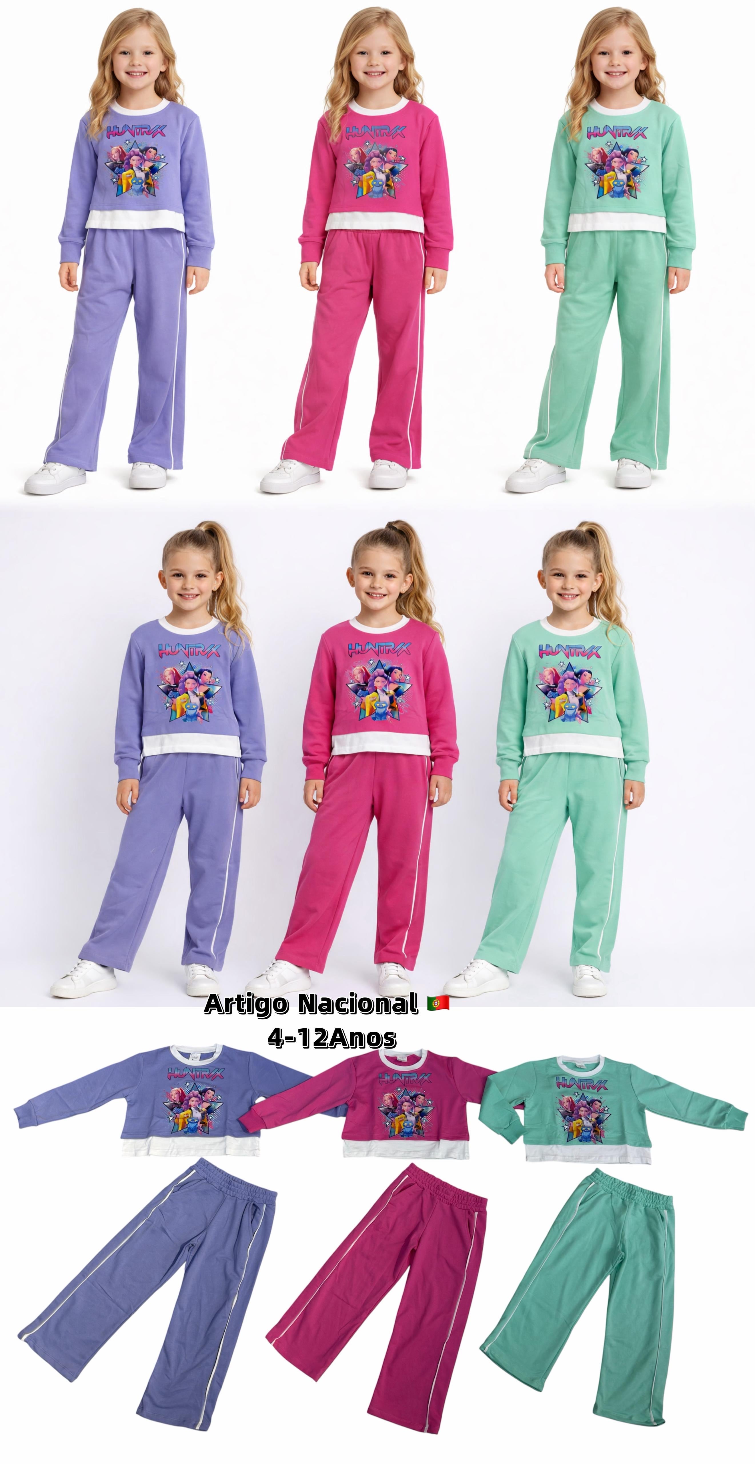 Fato de Treino K-POP Roxo/Verde/Rosa – Primavera/Verão