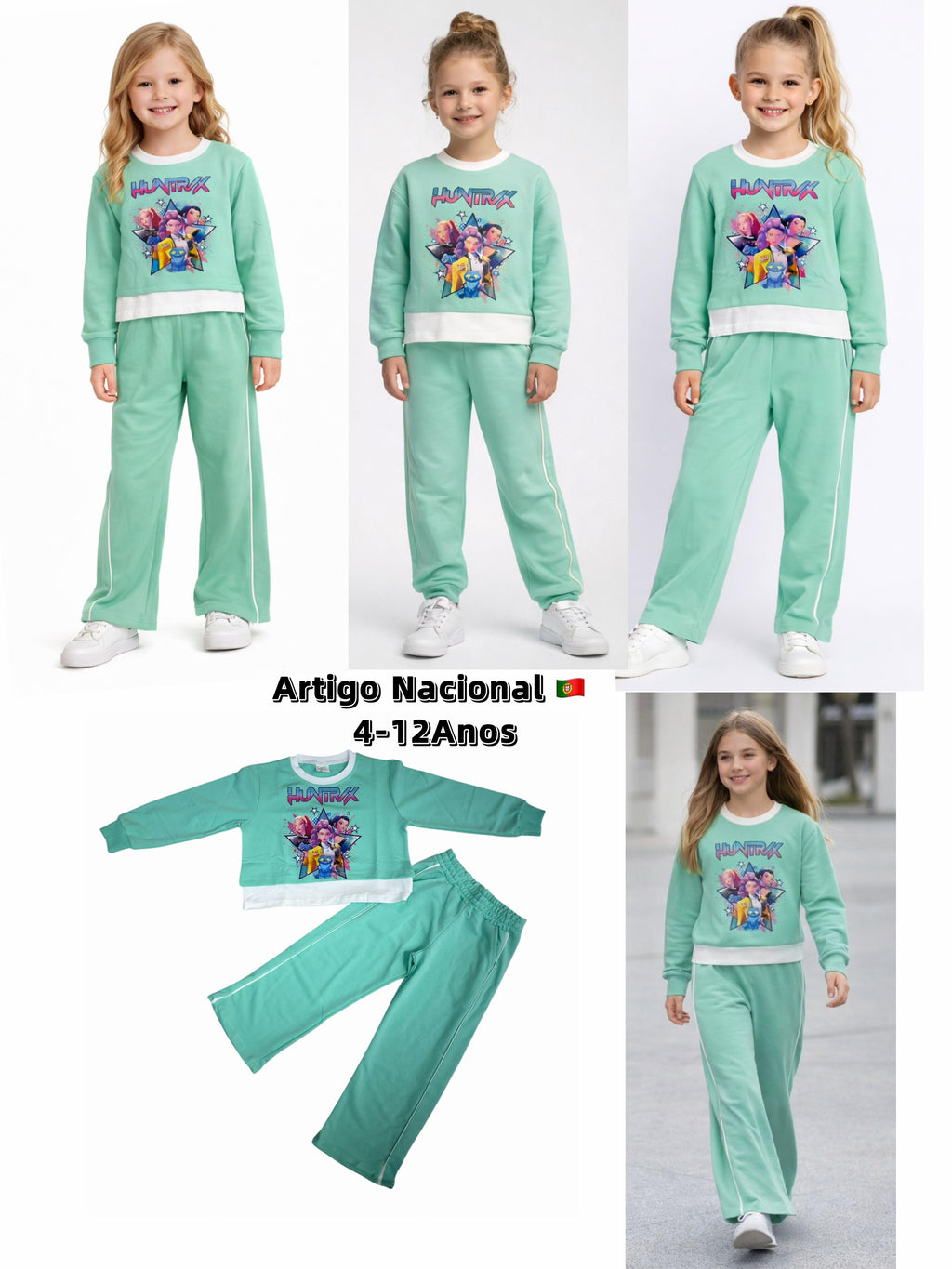 Chándal K-POP morado/verde/rosa – Primavera/Verano