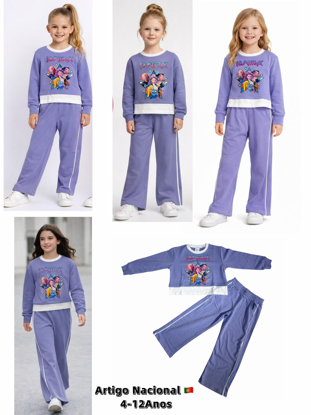 Chándal K-POP morado/verde/rosa – Primavera/Verano