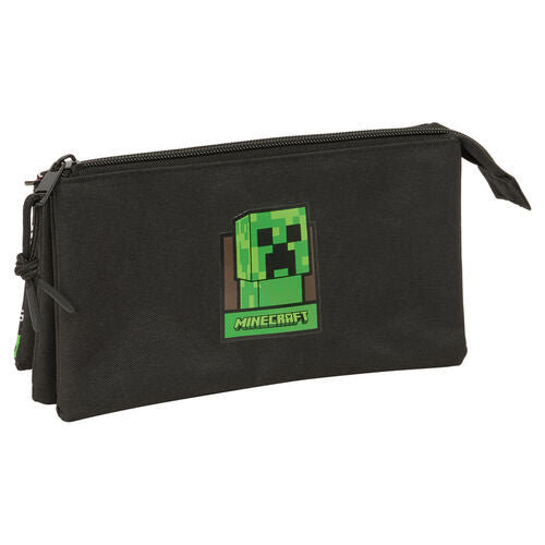 Estuche triple para lápices de Minecraft