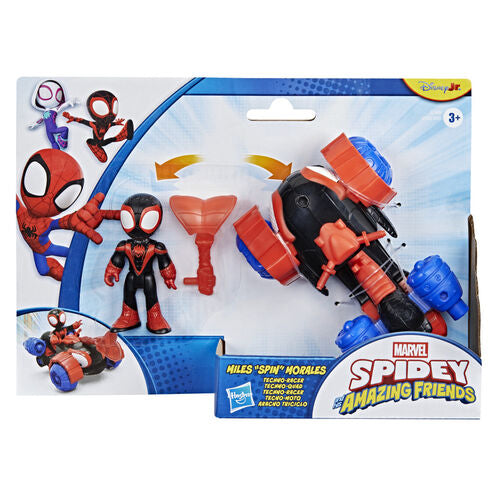 Figura de Miles Morales, o Homem-Aranha, e a sua Super Equipa Marvel + Veículo