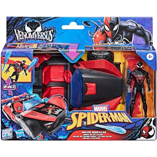 Lanzador de coches + Figura de Miles Morales Venom Versus Epic World of Action Spider-Man Marvel