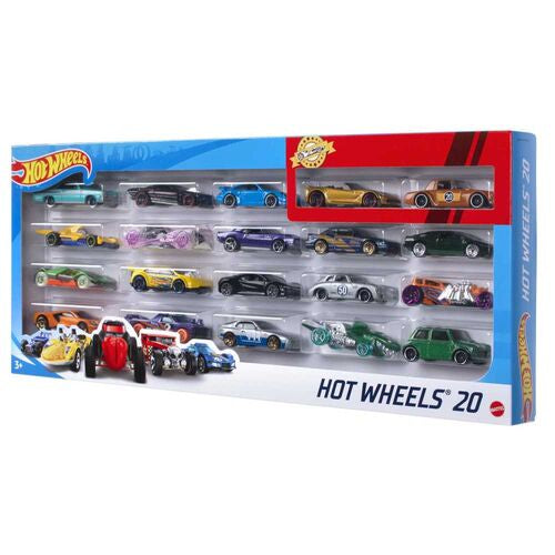 Conjunto com 20 carrinhos Hot Wheels sortidos