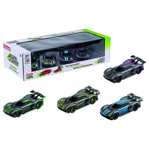 Set of 4 pull-back hypercars