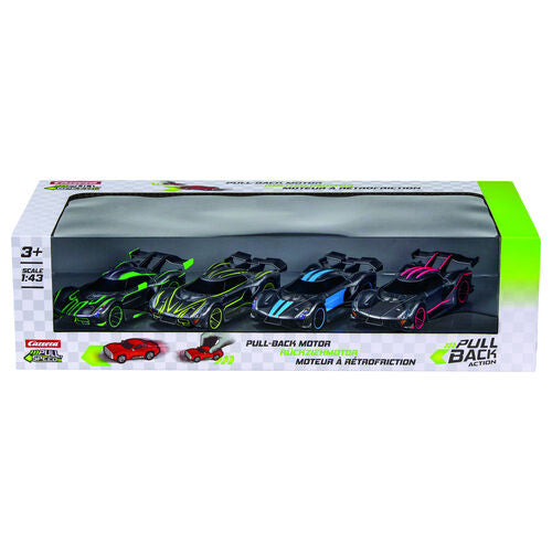 Set of 4 pull-back hypercars