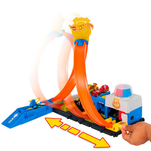 Pista Super Track de la Estación de Policía de la Ciudad de Hot Wheels