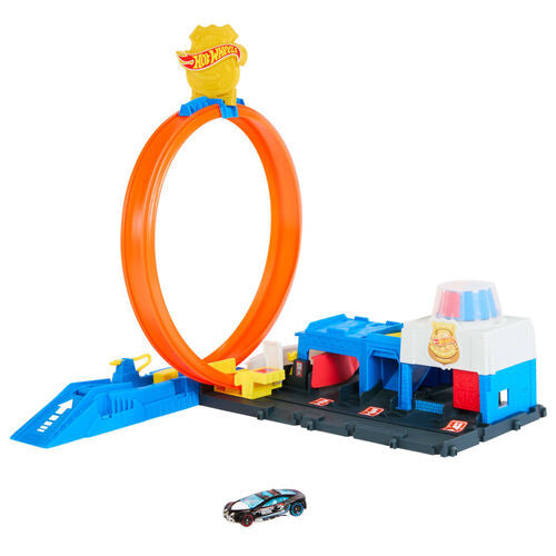 Pista Super Track de la Estación de Policía de la Ciudad de Hot Wheels