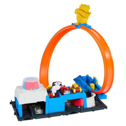 Pista Super Track de la Estación de Policía de la Ciudad de Hot Wheels