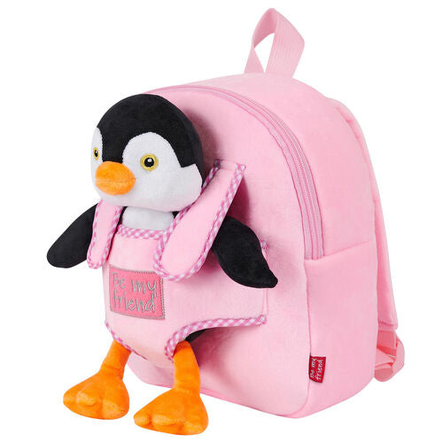 Mochila reversível + peluche Peggie Pinguino 27cm