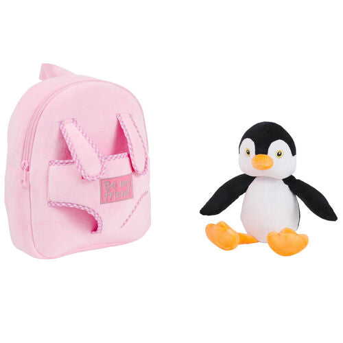 Mochila reversível + peluche Peggie Pinguino 27cm