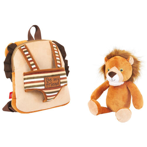 Mochila reversível + peluche Lenny Lion 25cm