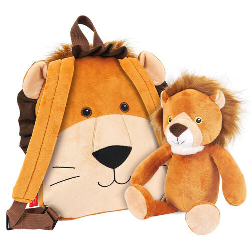 Mochila reversível + peluche Lenny Lion 25cm