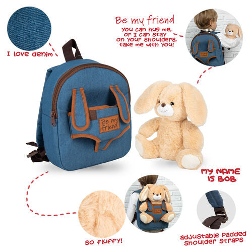 Mochila + peluche Coelho Bob 26cm