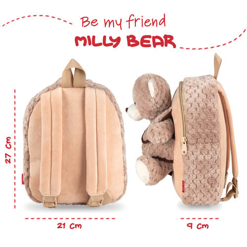 Mochila + peluche Ursinho Milly 26cm