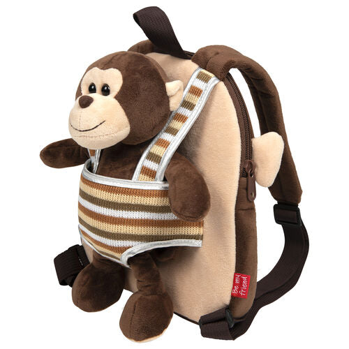 Mochila reversível + peluche Macaco Max 25cm