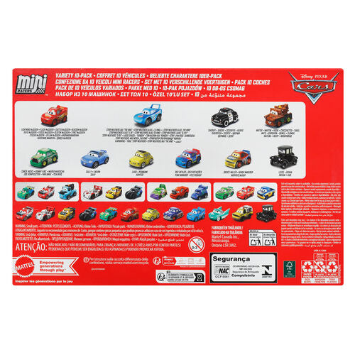 Juego de 10 mini coches Cara Disney Pixar