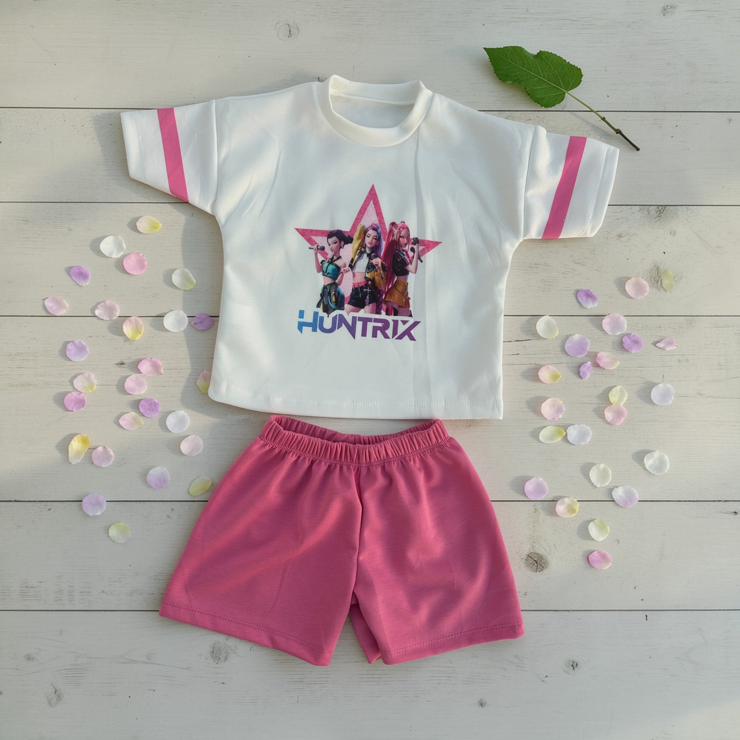 Conjunto T-Shirt + Calção Rosa
