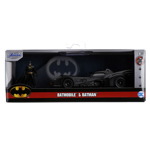 Conjunto figura Batman + Carro Batmobile 1989 metal DC Comics