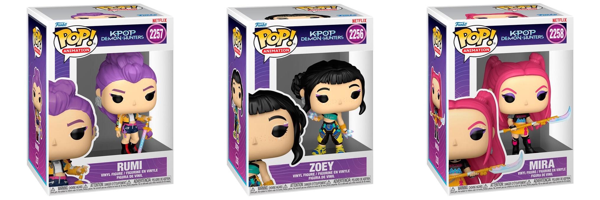 Pack Figuras POP Demon Hunters — Rumi, Mira e Zoey