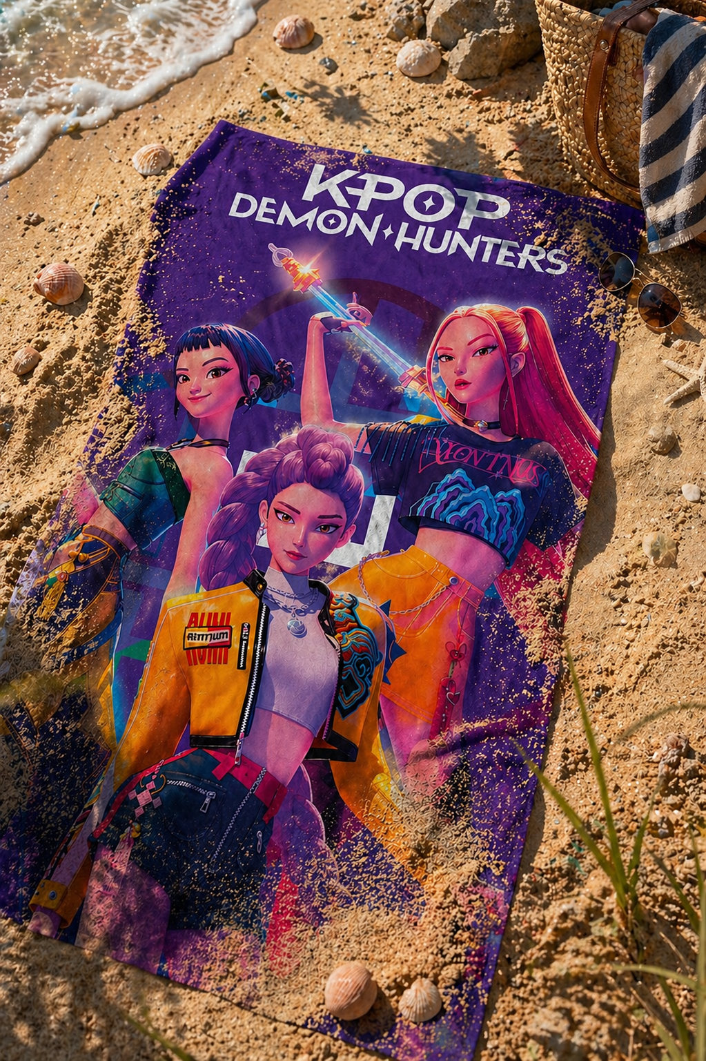 Tolha de Praia K-POP Demon Hunters