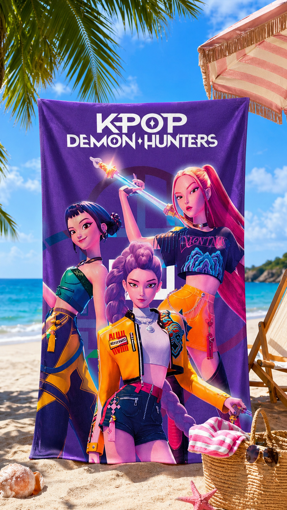 Tolha de Praia K-POP Demon Hunters