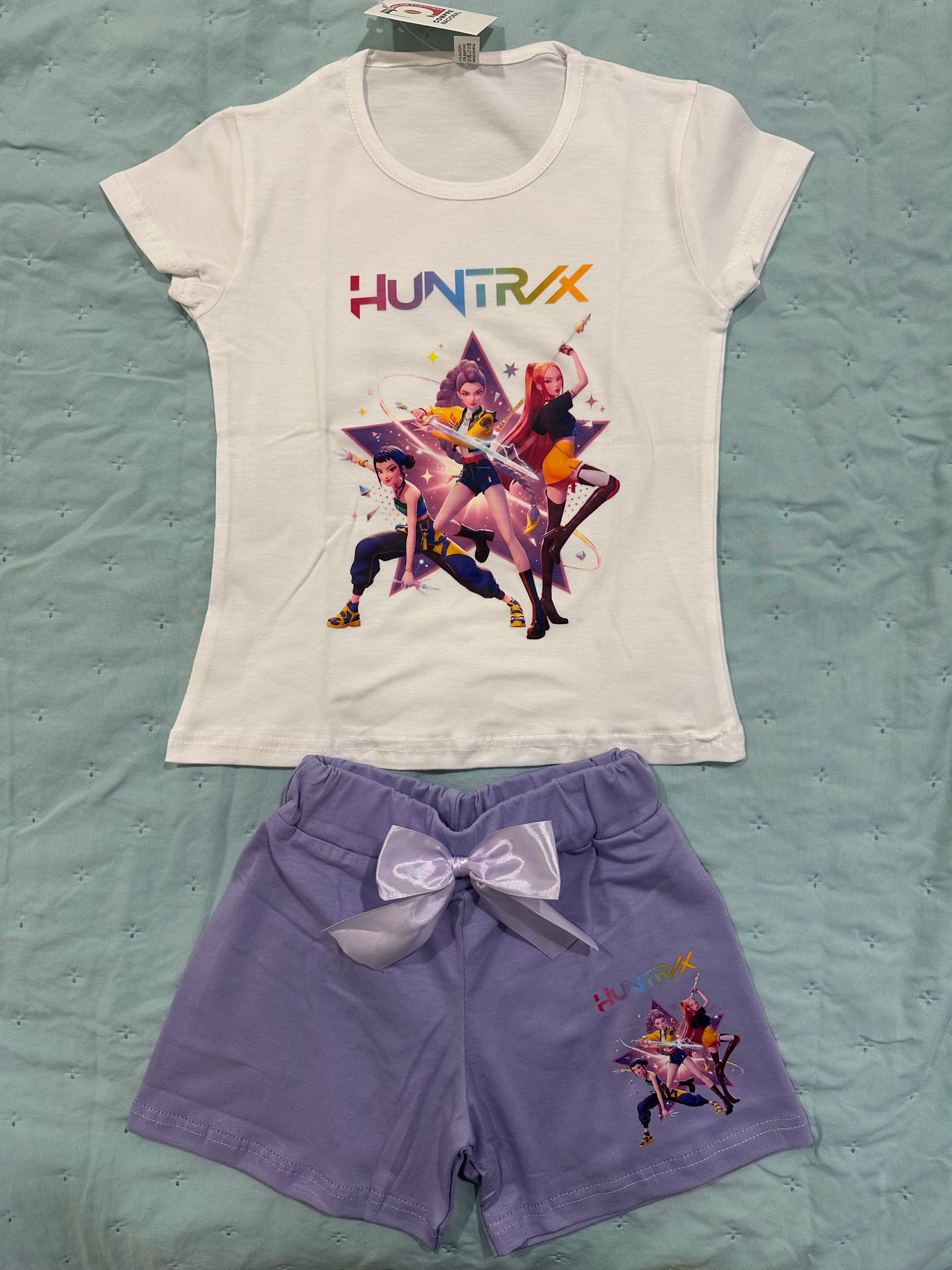 Conjunto K-POP T-Shirt + Calções com laço (3 cores)