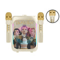 Conjunto de microfone e coluna de som LED Golden K-POP Demon Hunter para karaoke