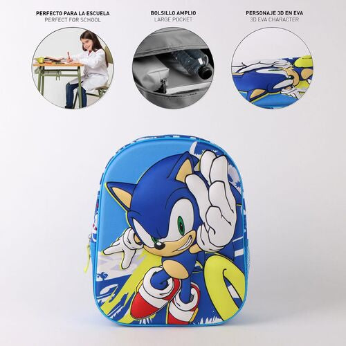 Mochila 3D Sonic The Hedgehog 30cm