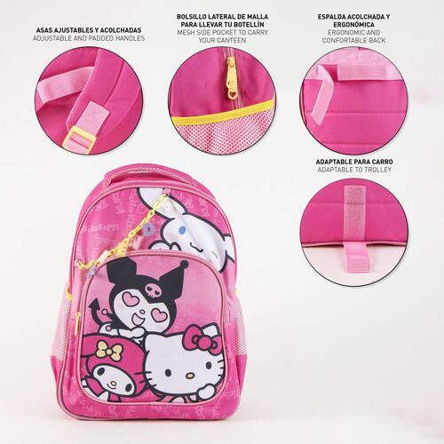 Mochila Hello Kitty and Friends 42cm adaptável