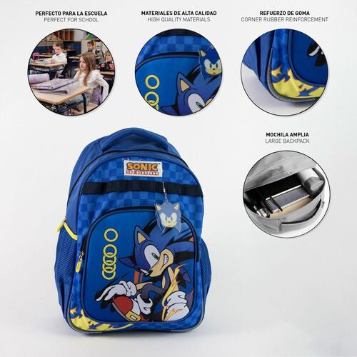 Mochila Sonic The Hedgehog 42cm adaptável