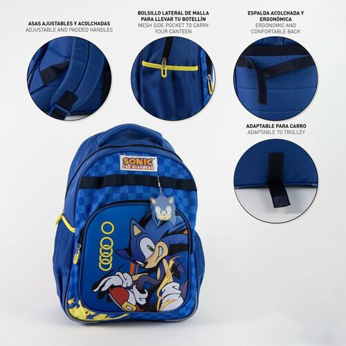 Mochila Sonic The Hedgehog 42cm adaptável