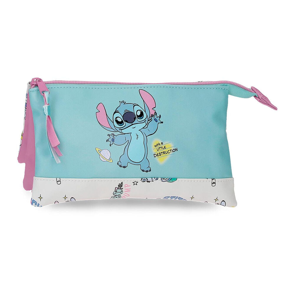 Estuche triple Little Destruction Stitch Disney