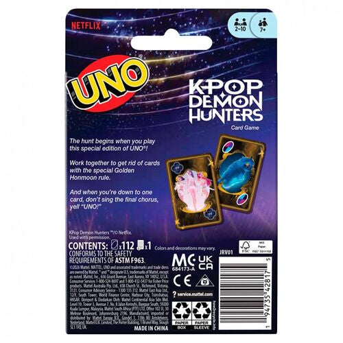 Jogo cartas UNO K-POP Demon Hunters