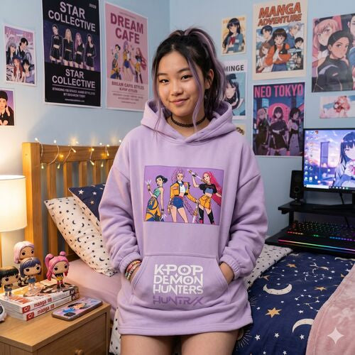 Sweatshirt oversize K-POP Demon Hunters - tamanho M