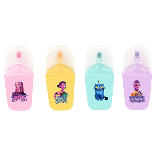 Conjunto de 4 Marcadores Fluorescentes K-POP Demon Hunters