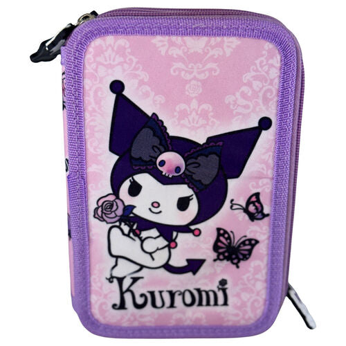 Estojo triplo Purple Kuromi Hello Kitty