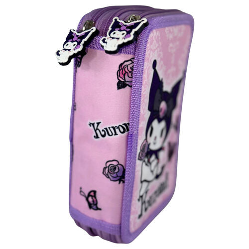 Estojo triplo Purple Kuromi Hello Kitty