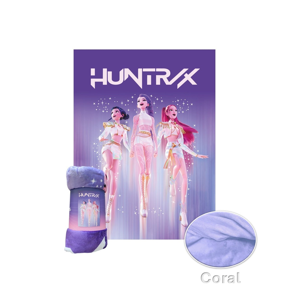 Manta Polar Coralina K-Pop Demon Hunters HUNTR/X Palco 130 × 160 cm — imagem 3