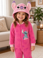 Pijama Macacão de Coralina Angel Rosa com Capuz — imagem principal