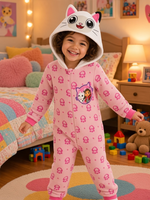 Pijama Macacão de Coralina Gabby’s Dollhouse Rosa com Capuz — imagem principal