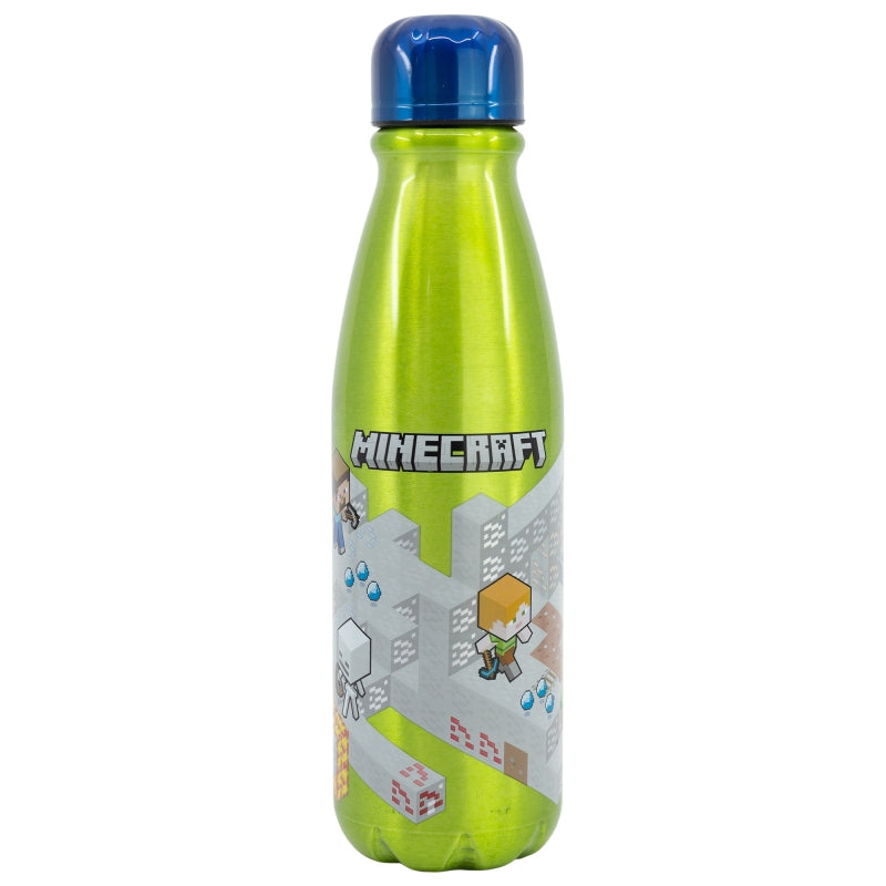 Garrafa de alumínio infantil isométrica de 600ml da Minecraft