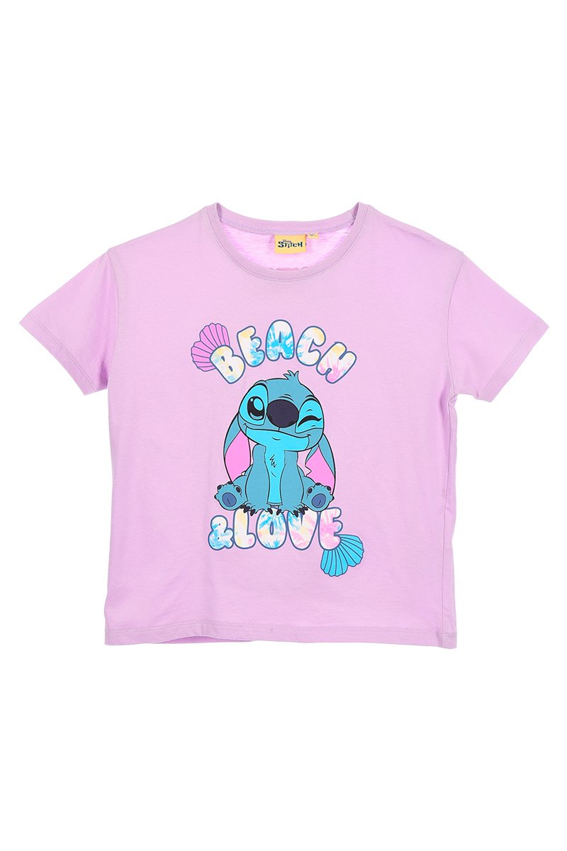 T-Shirt Criança Stitch Roxa