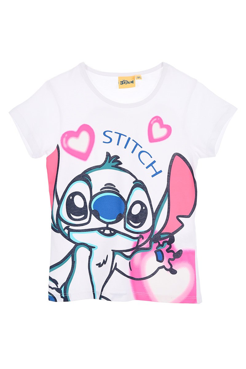 T-Shirt Criança Stitch Branca