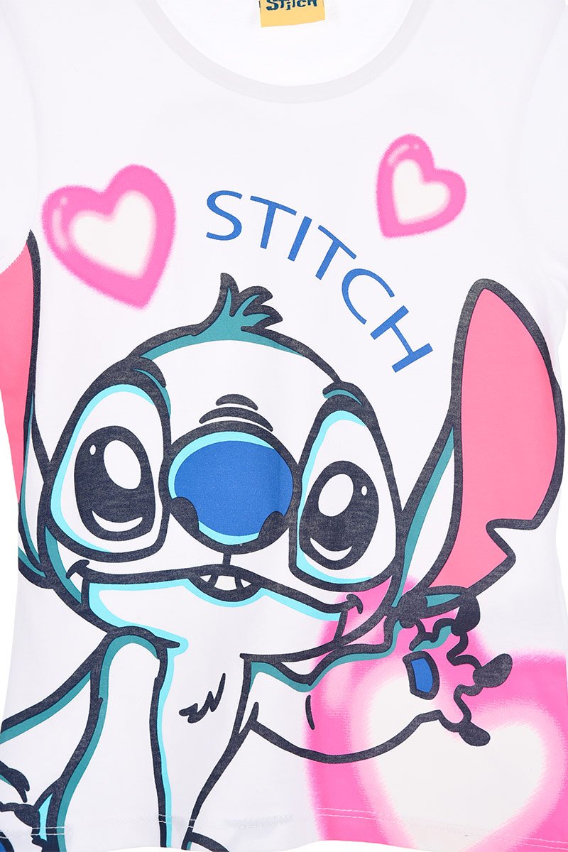T-Shirt Criança Stitch Branca