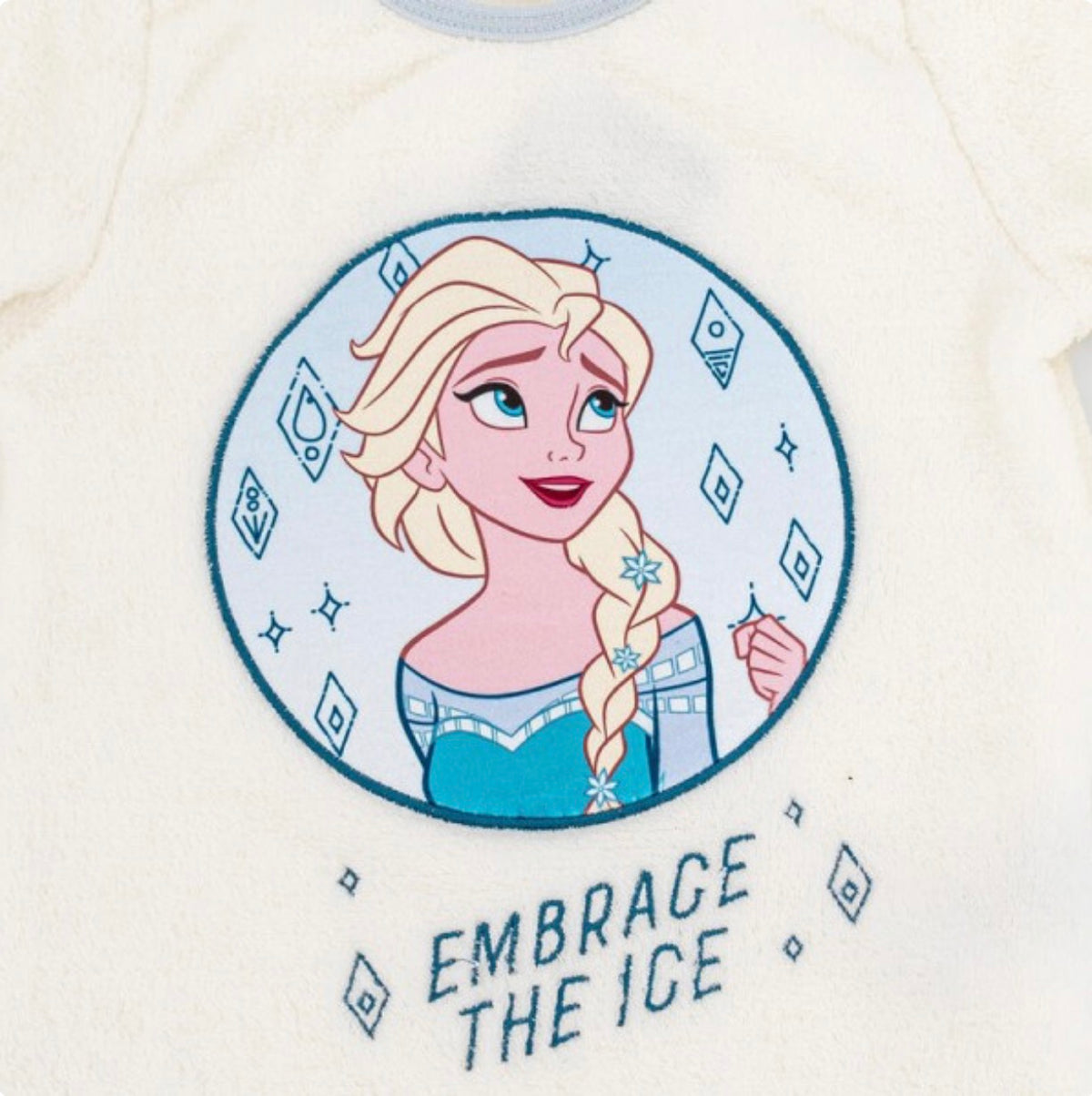 Pijama coralina Frozen Elsa HW7596 — pormenor do estampado