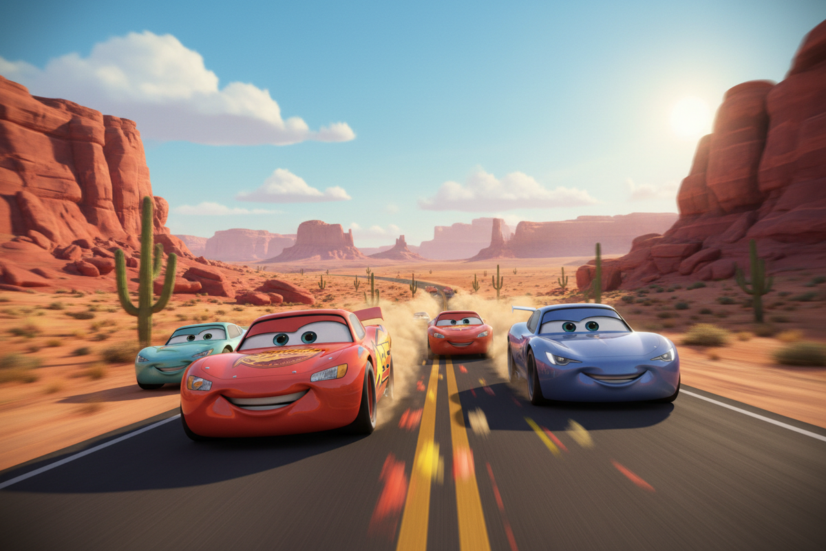 gera-me uma imagem do filme cars