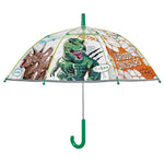Guarda-chuva transparente Dinossauros Perletti aberto